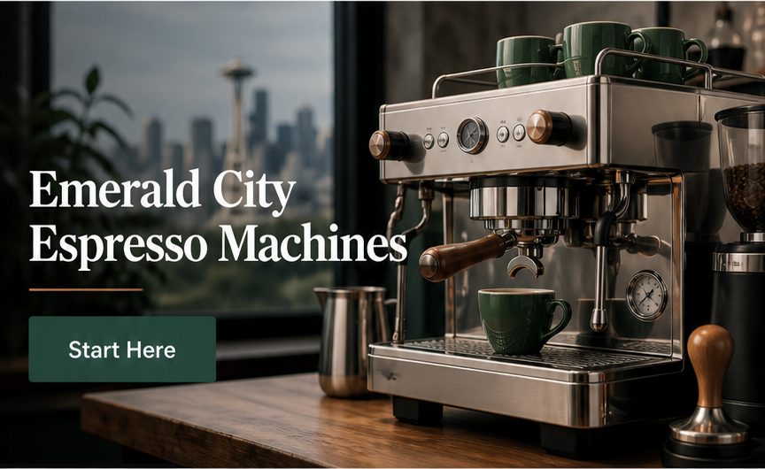 Espresso machine on a Seattle home coffee bar